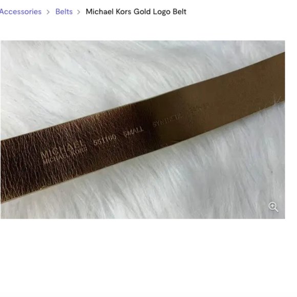 MICHAEL Michael Kors, brand new gold twist leather logo belt, Small - Picture 3 of 3